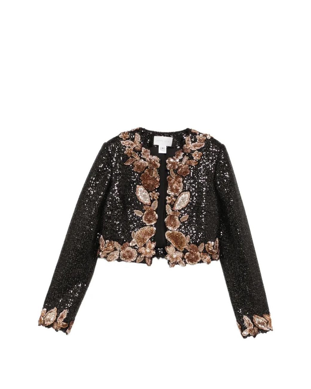 Pamella Roland Black Veste Crop À Sequins