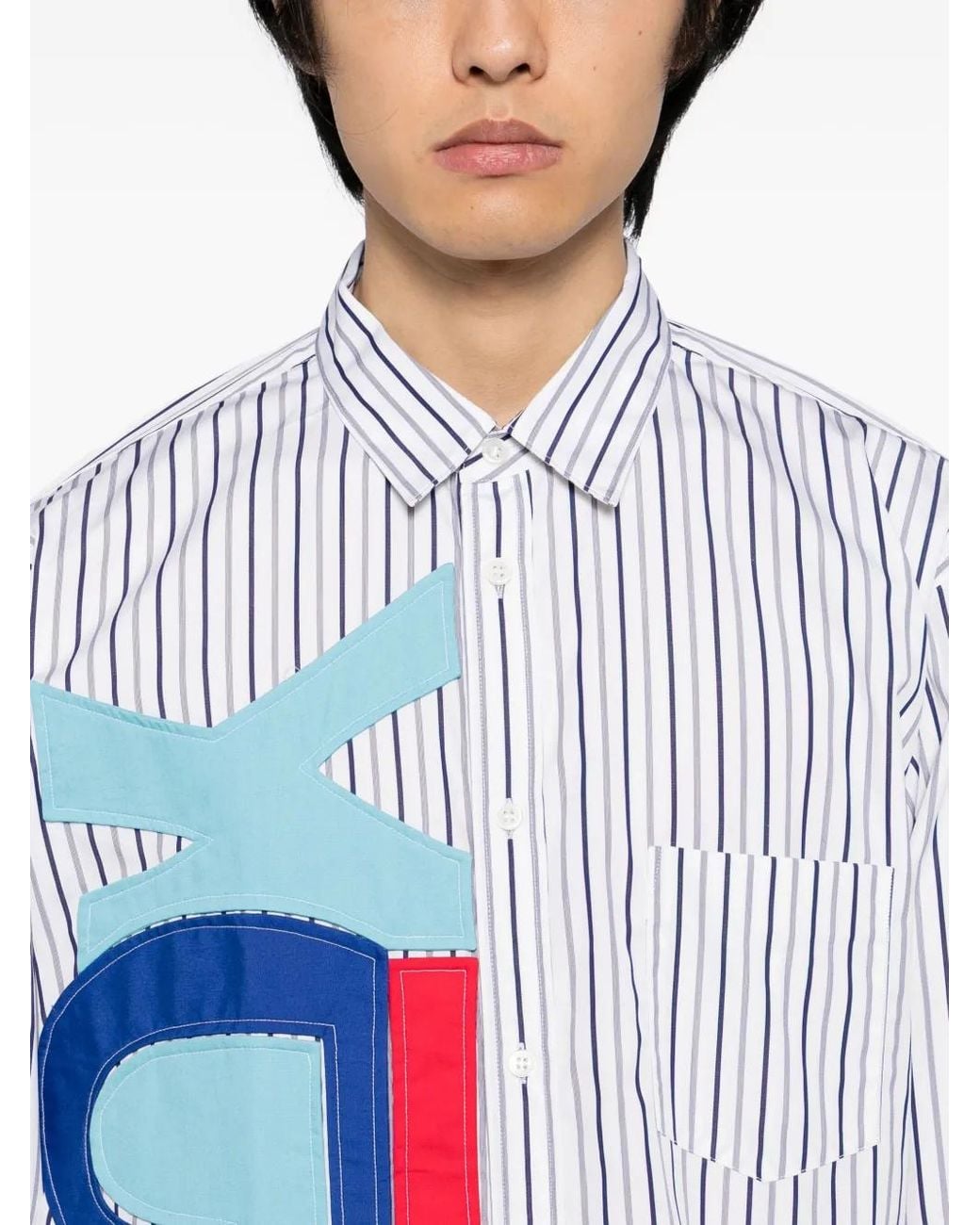 Comme des Garçons Gestreept Overhemd in het White voor heren