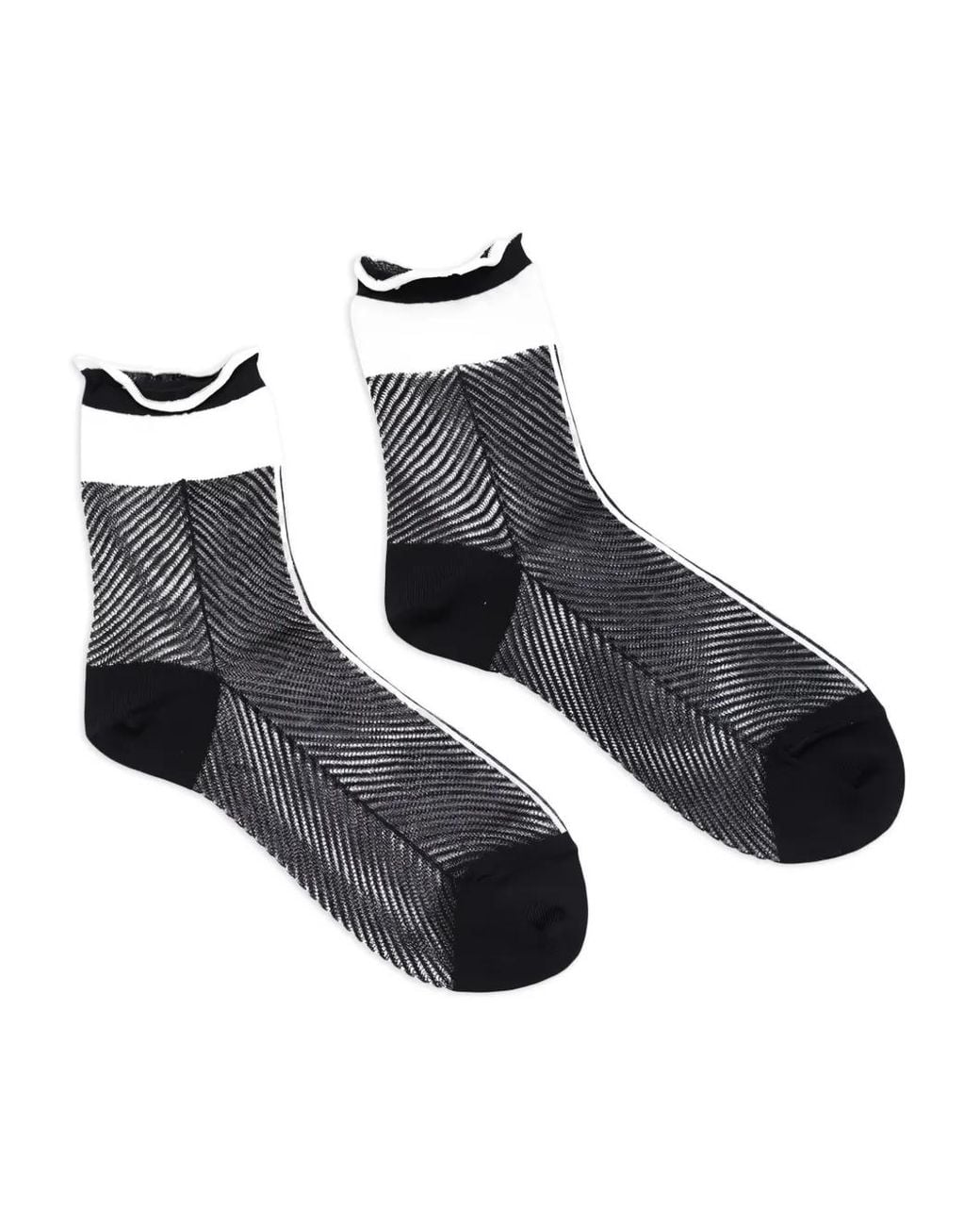 Antipast Black Herringbone Trim Socks