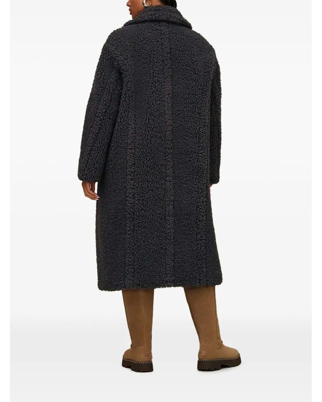 Ugg Black Gertrude Long Teddy Coat Ii