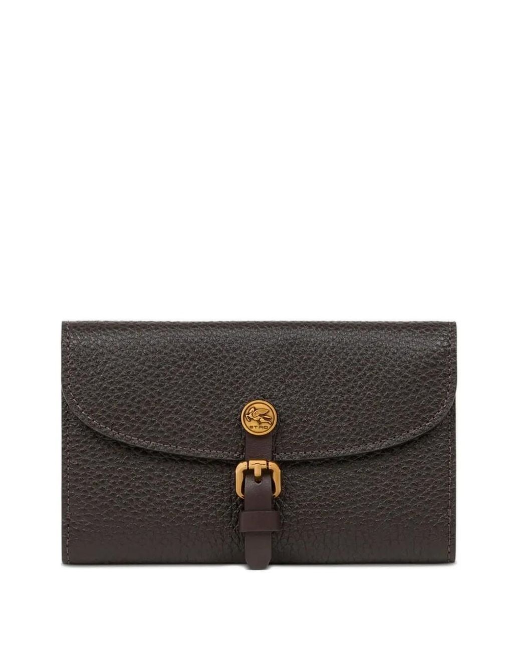 Etro Black Pony Hammered-Leather Wallet