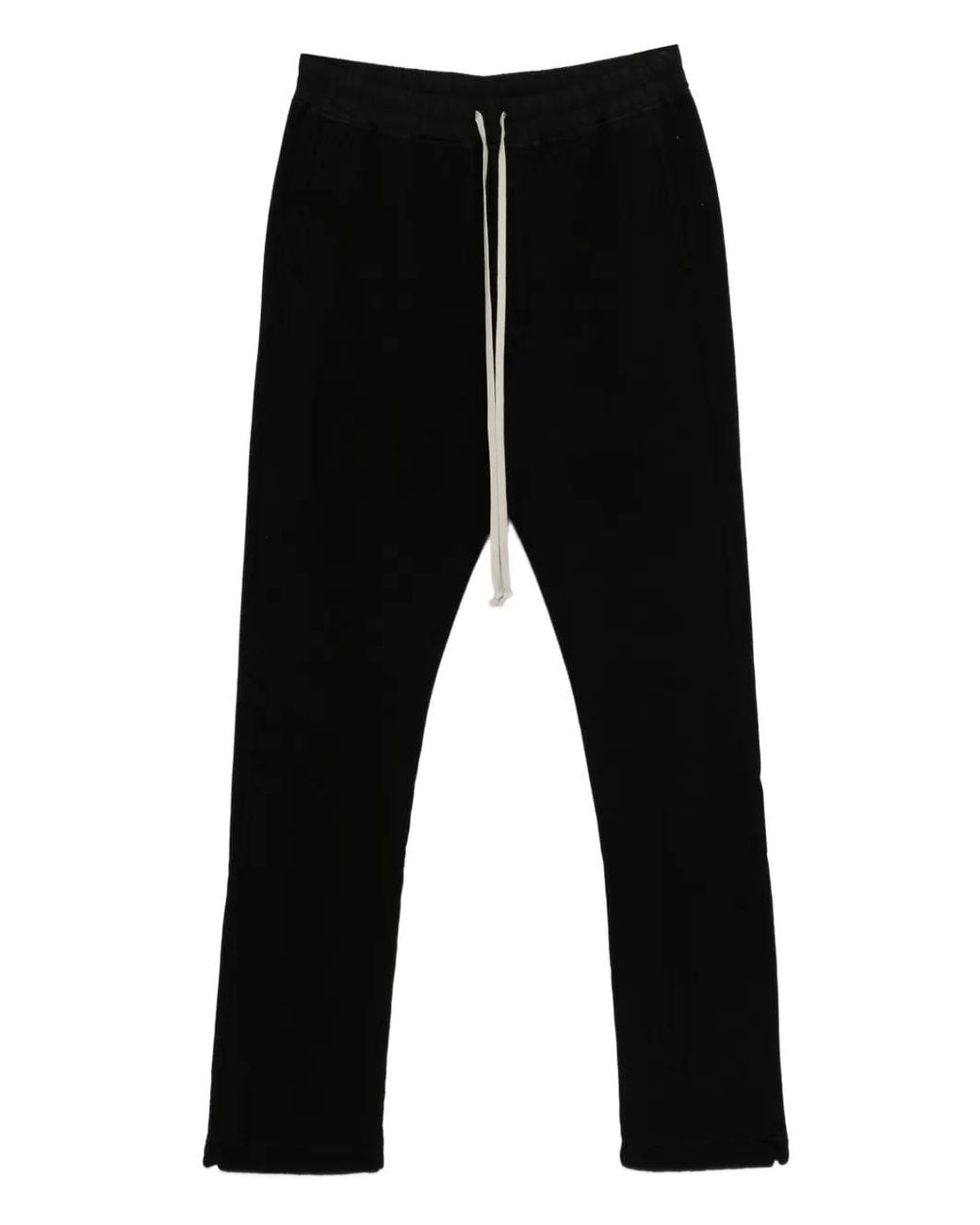 Rick Owens Black Drawstring Cotton Trousers for men