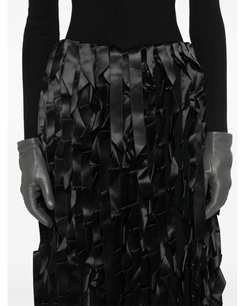 Prada Black Ribbon-Embellishment Skirt