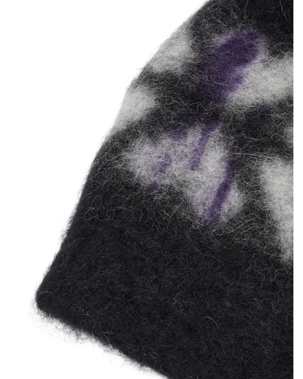 CA4LA Black Heart-Patterned Beanie Hat