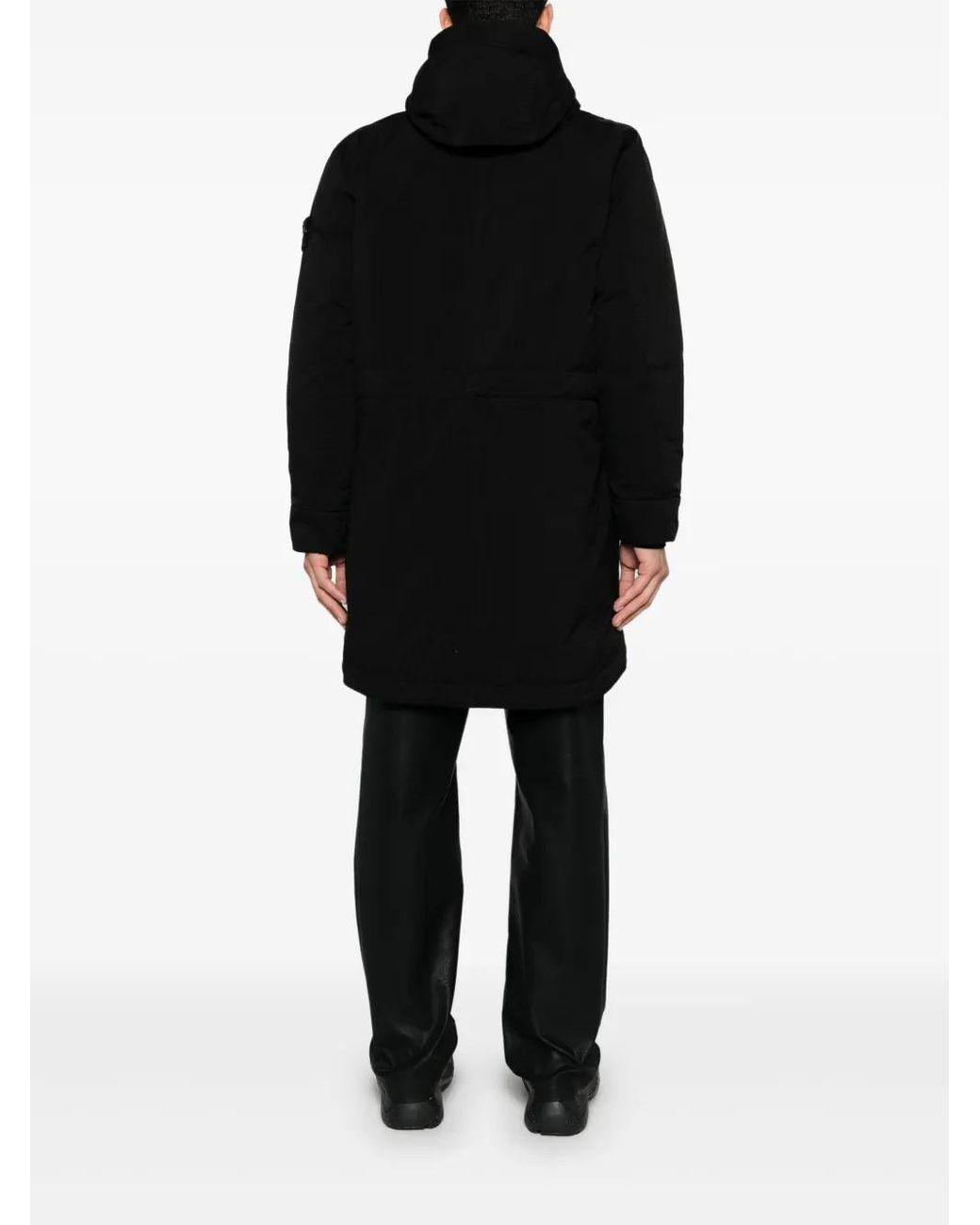 Stone Island Black Vera Coat for men