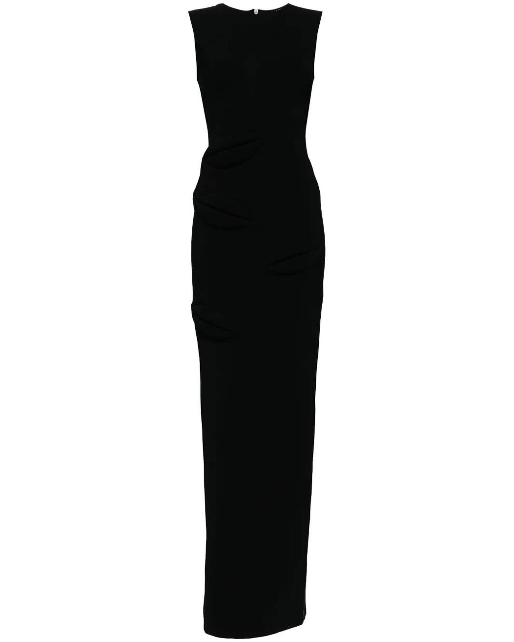 A.W.A.K.E. MODE Black Lip Appliqué Maxi Dress