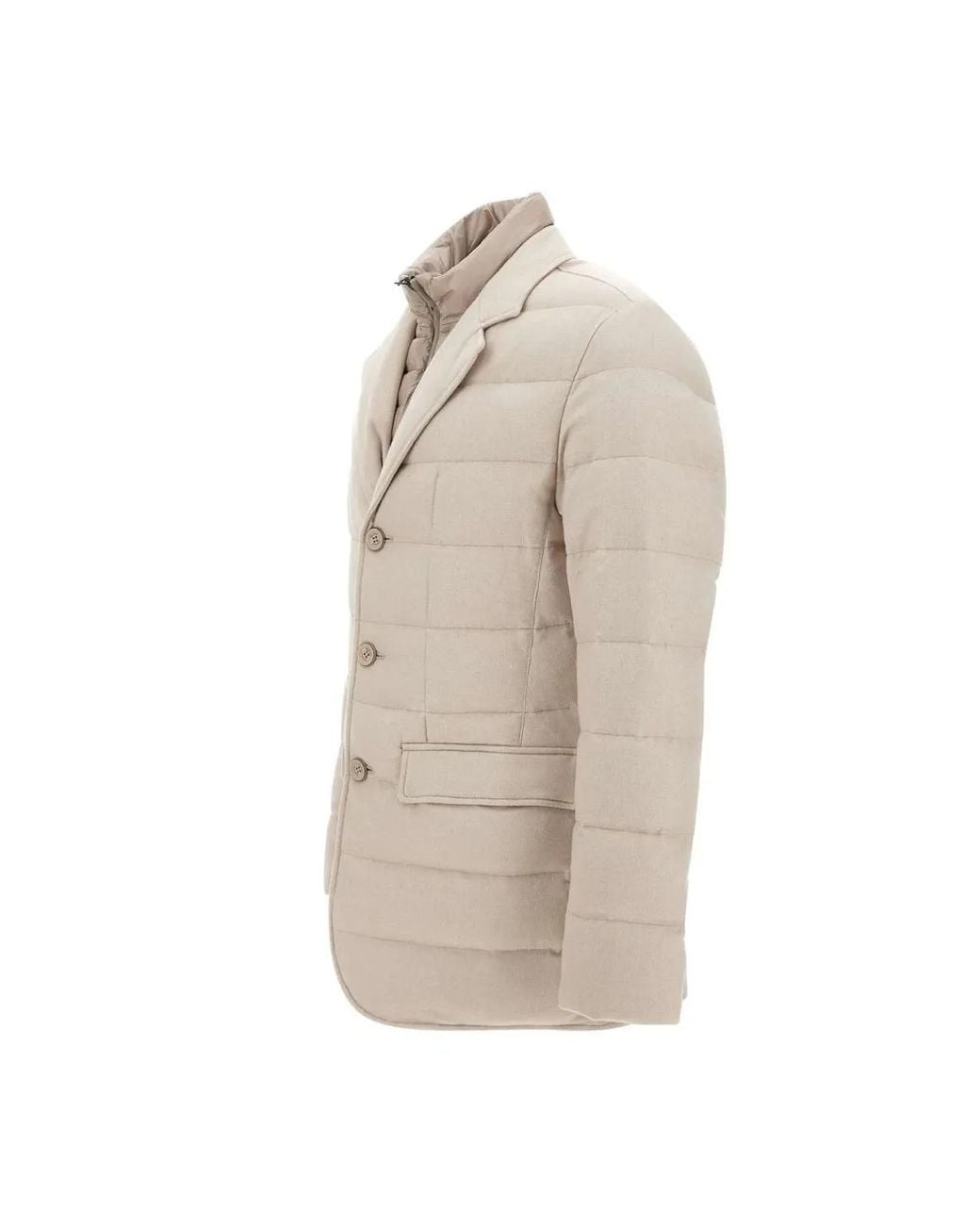Herno Natural Quilted Buttoned Jacket for men