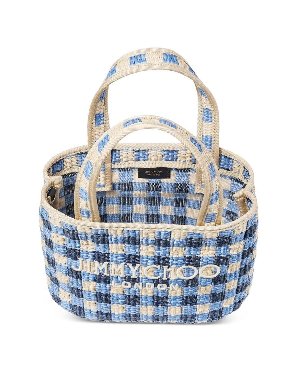 Borsa Tote East-West Marine di Jimmy Choo in Blue