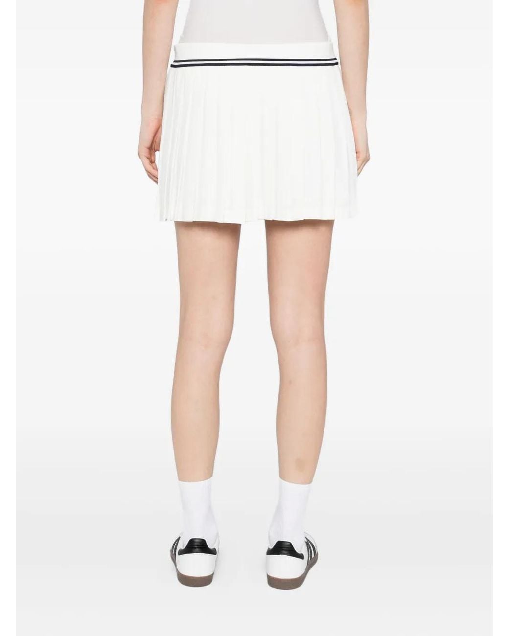 Sporty & Rich White Pleated Panelled Skirt