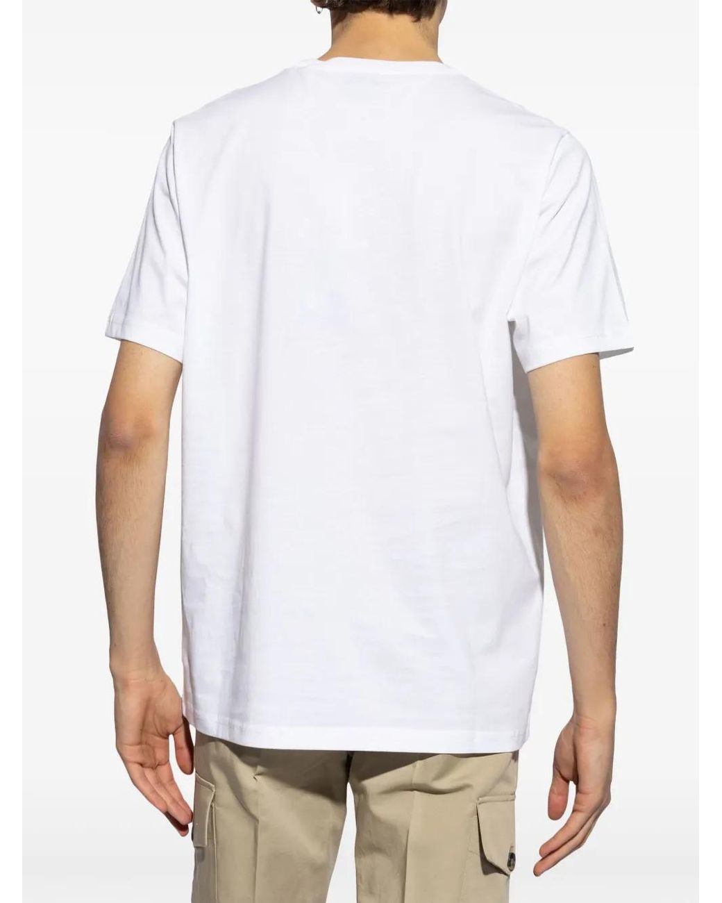 Paul Smith White Number Plate-Print Cotton T-Shirt for men