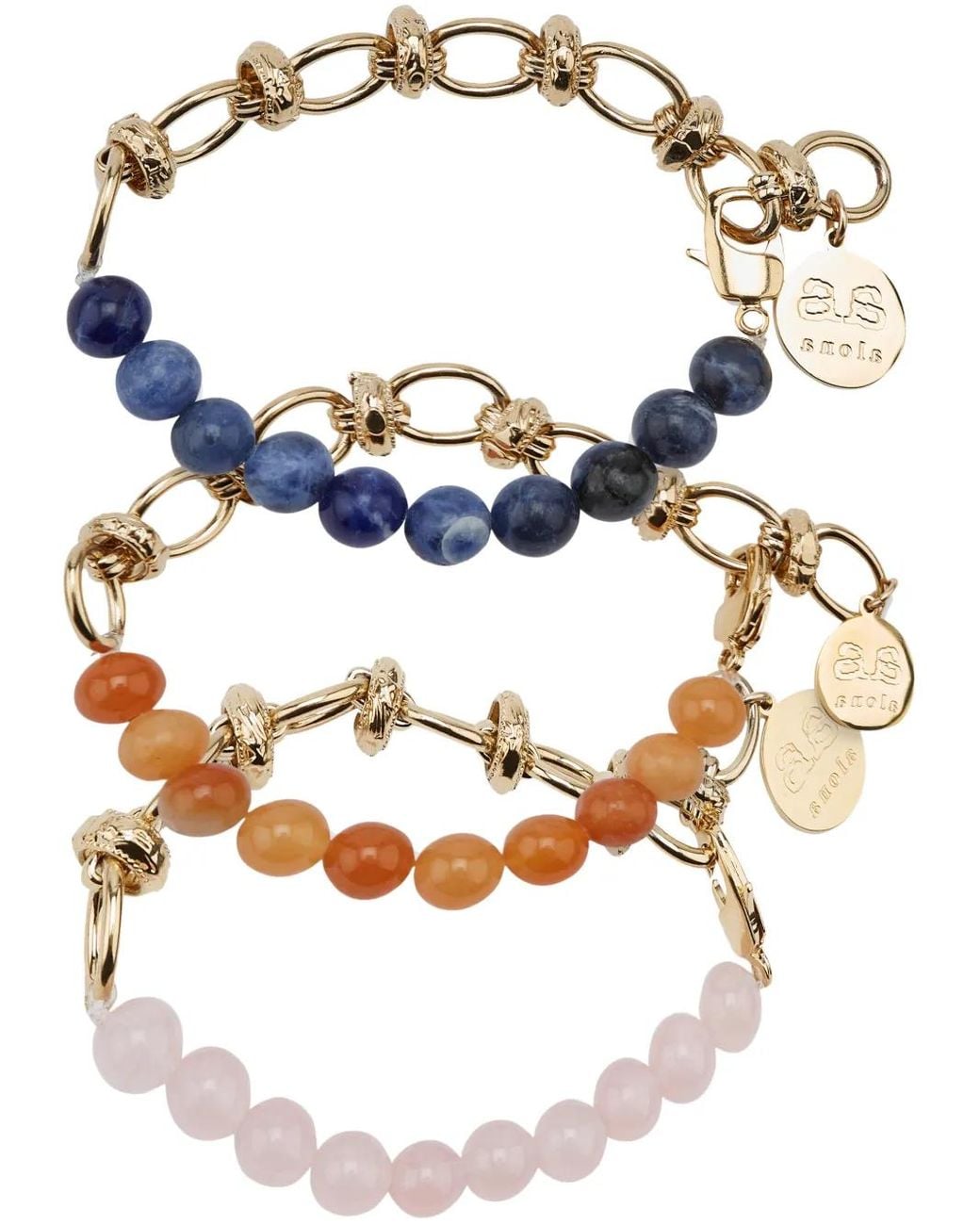 By Alona Blue Beaded Chain-Link Bracelets Set Of Three