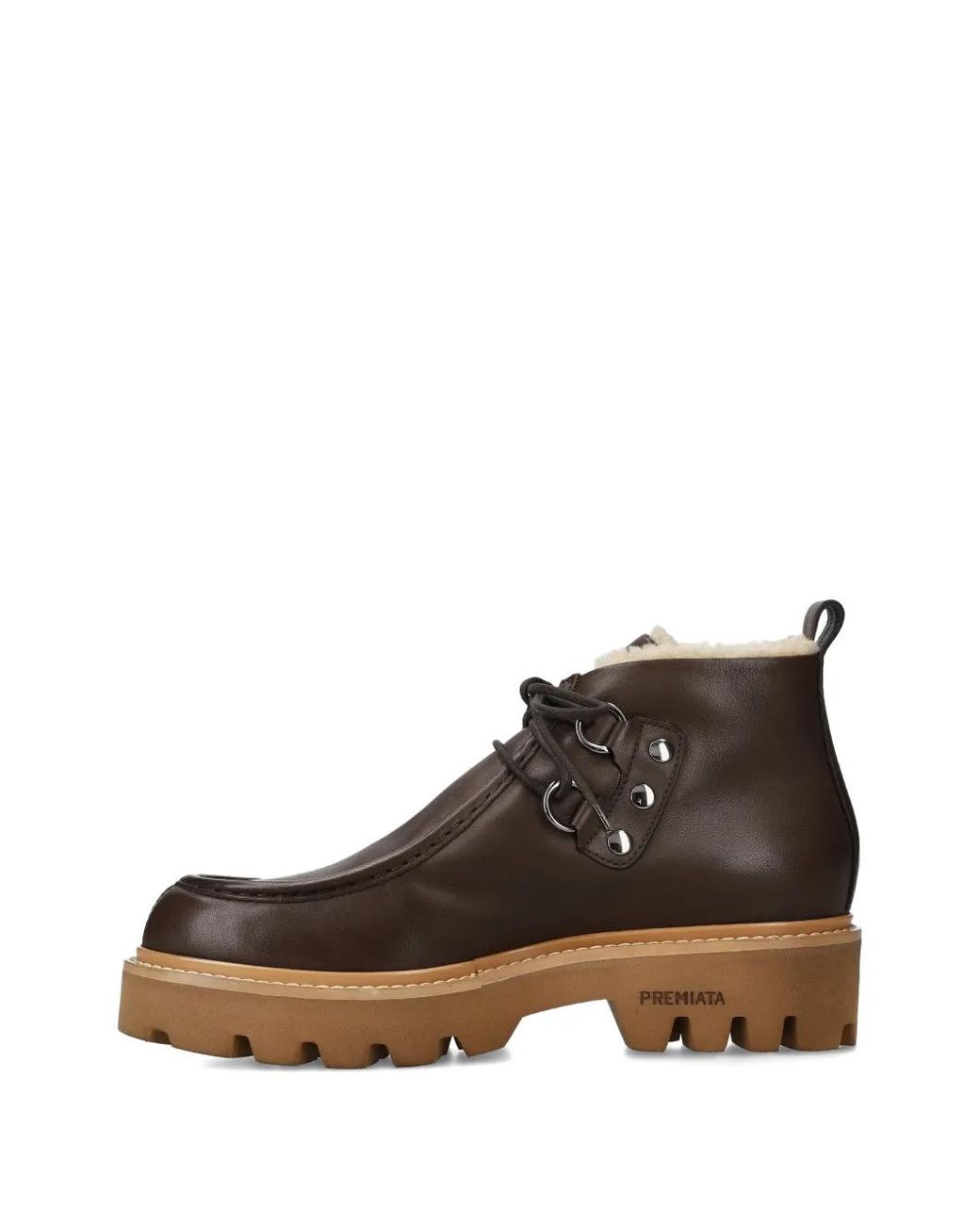 Premiata Brown Lace-Up Lug-Sole Boots