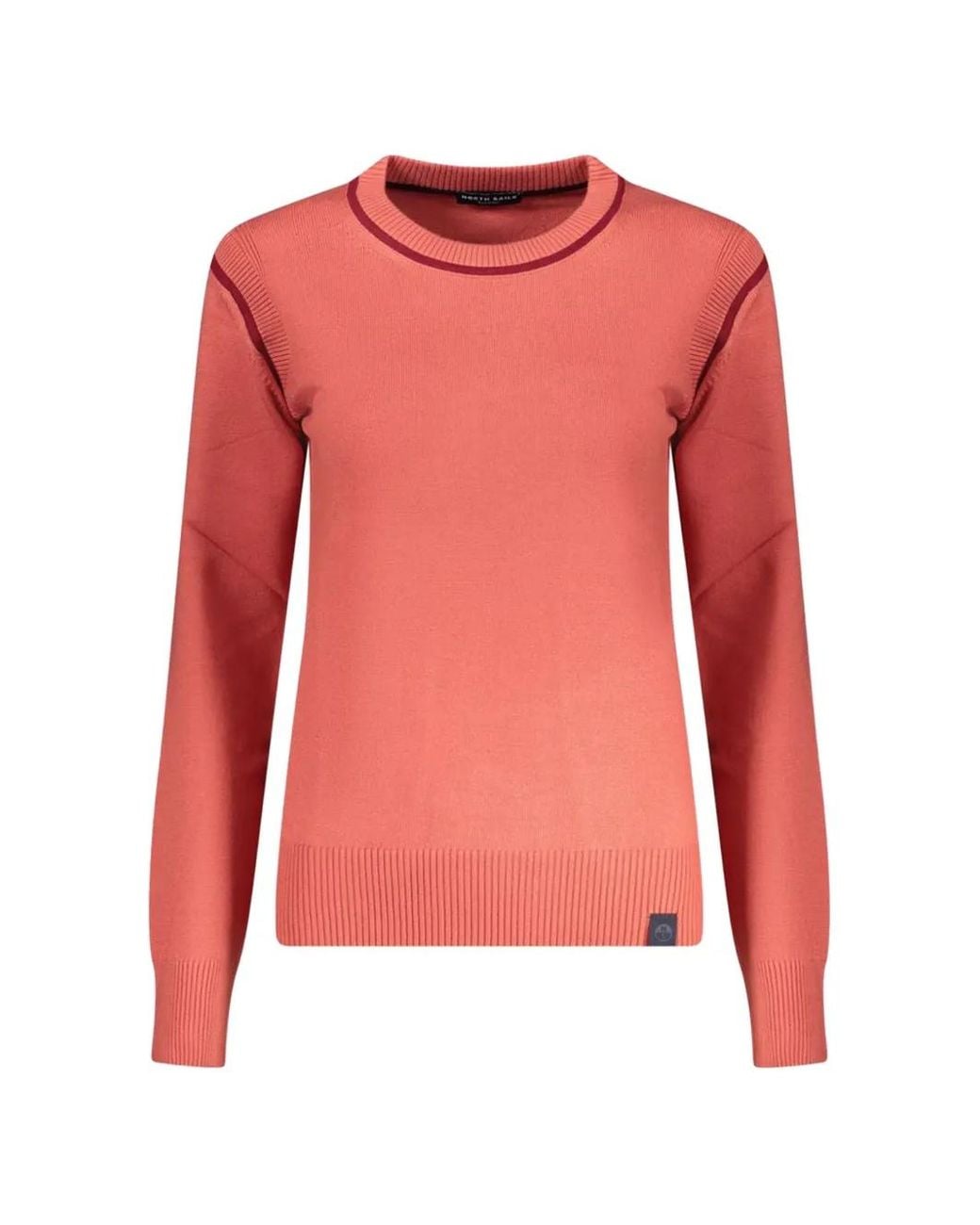 North Sails Pink Contrast-Trim Fine-Knit Sweater