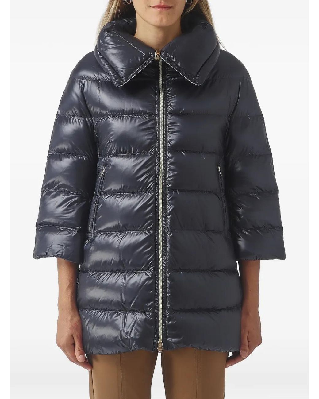 Herno Black Cleofe Quilted High-Neck Jacket