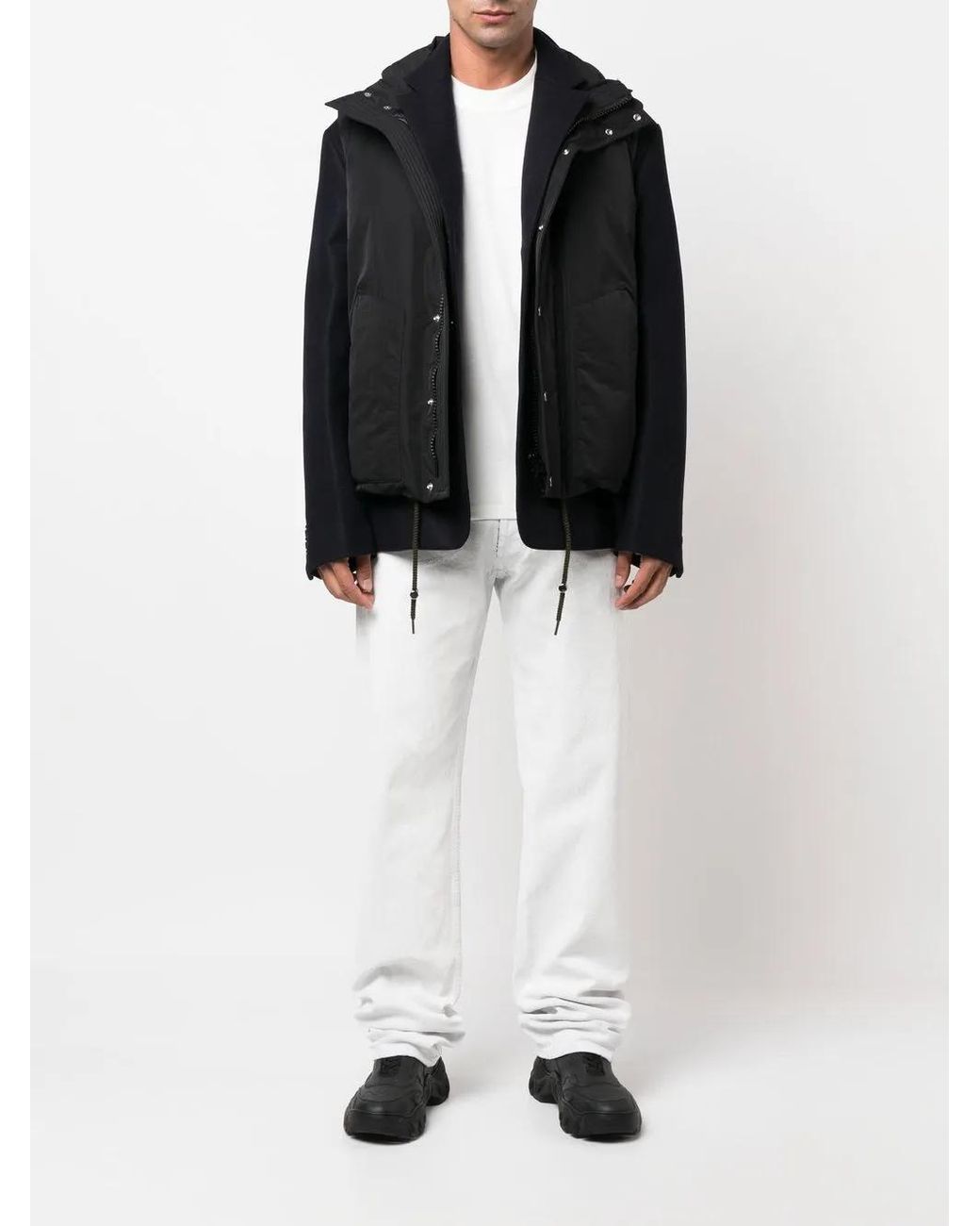 Sacai Black Double-Layer Gilet Wool Jacket for men