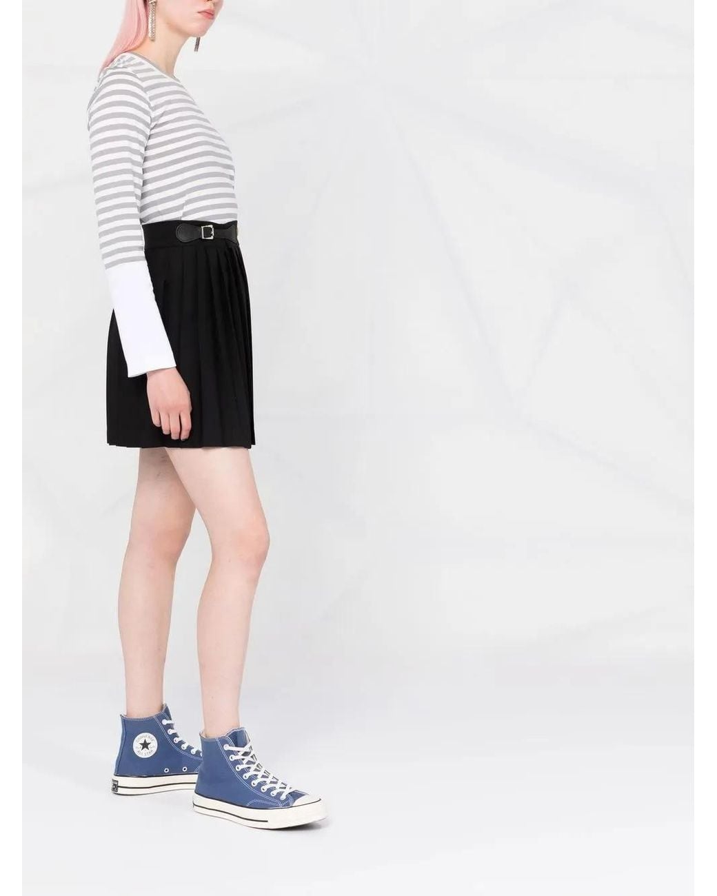 COMME DES GARÇONS PLAY Gray Horizontal-Stripe Long-Sleeve T-Shirt