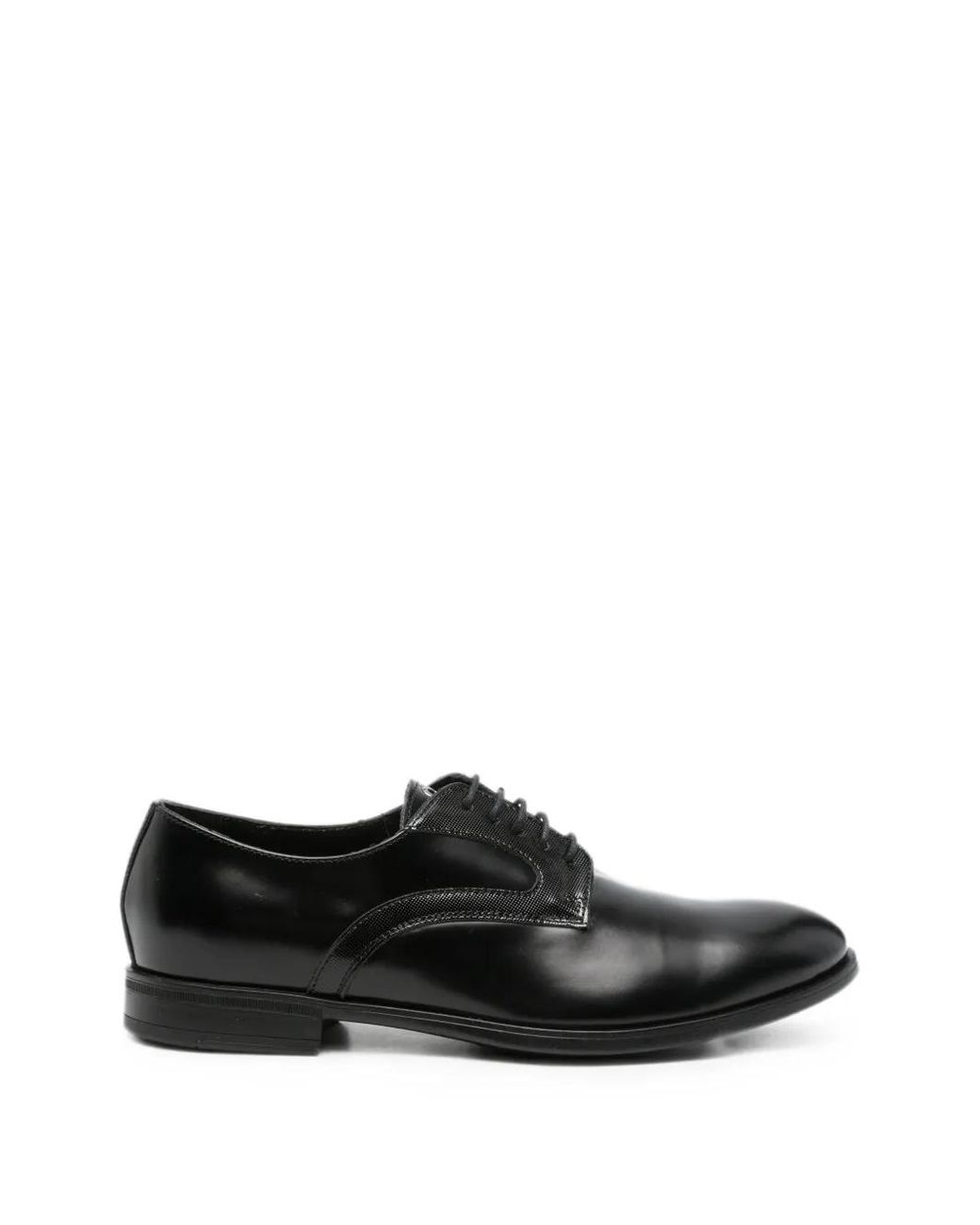 Carlo Pignatelli Black Panelled Lace-Up Loafers for men