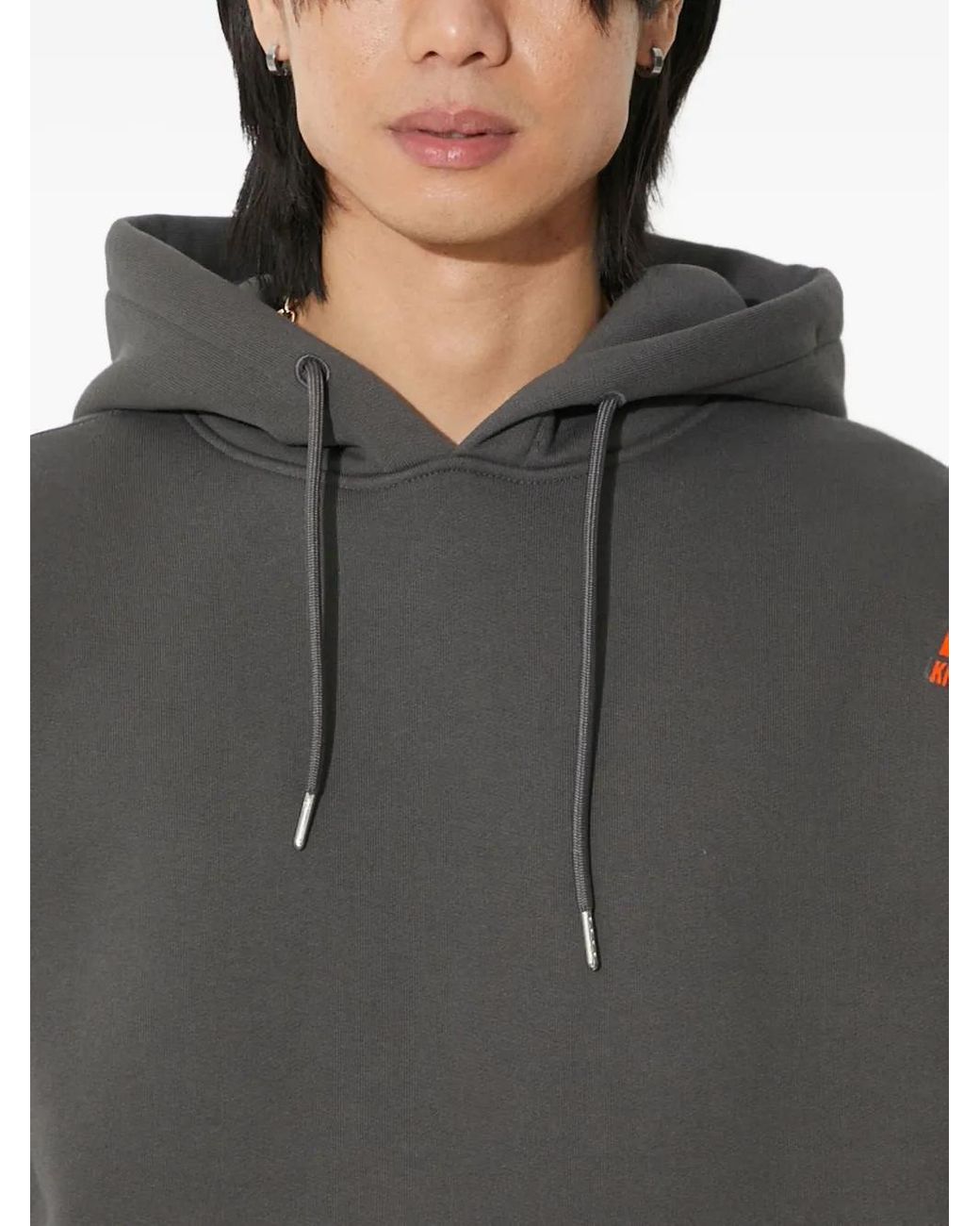 Alpha Industries Gray Sleeve-Logo Hoodie for men