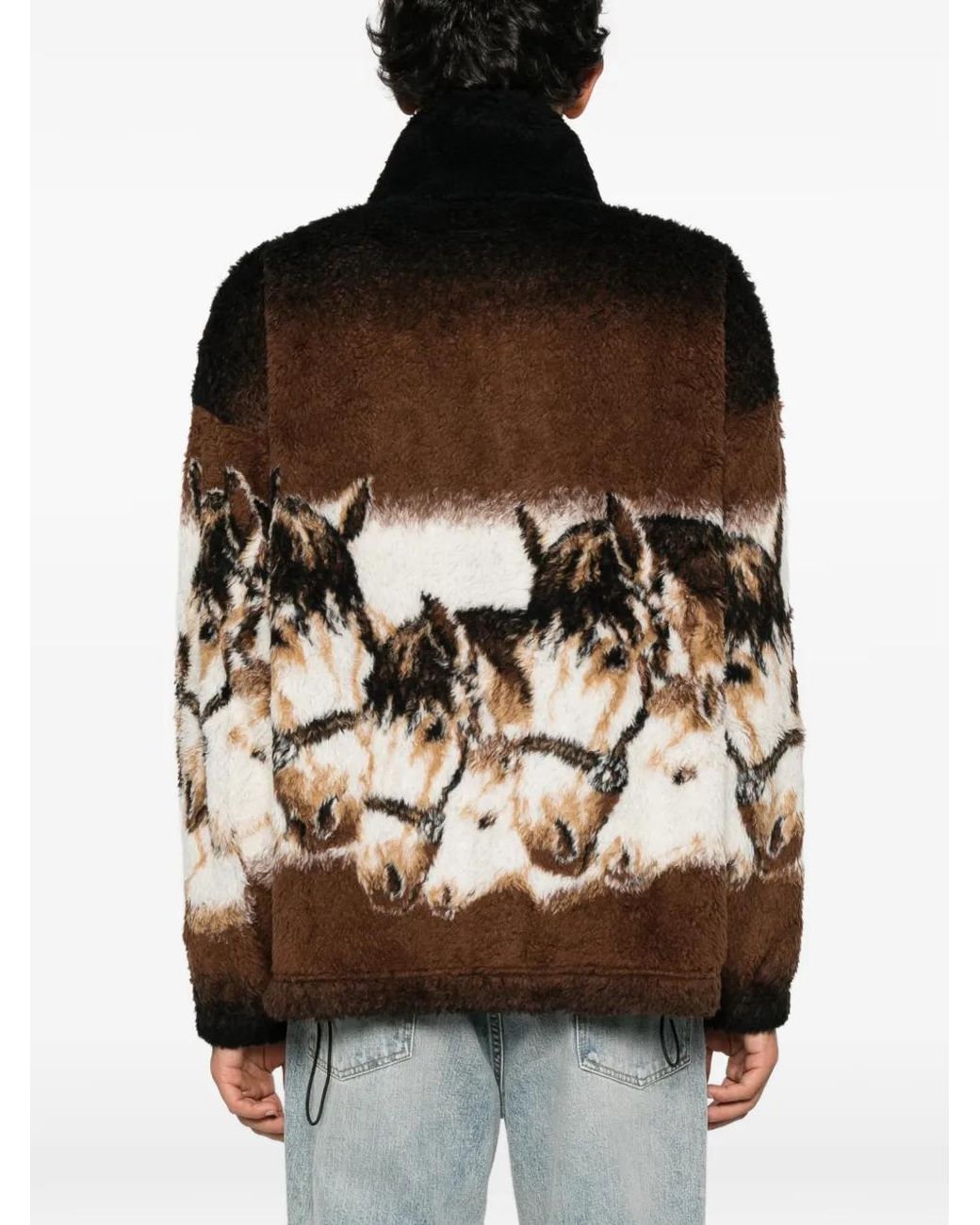 MM6 by Maison Margiela Black Horse Portrait Fleece for men