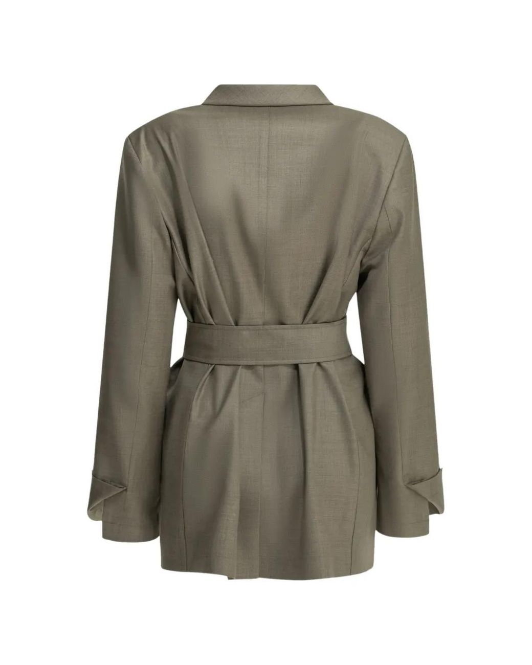 Sa Su Phi Gray Belted Double-Breasted Coat