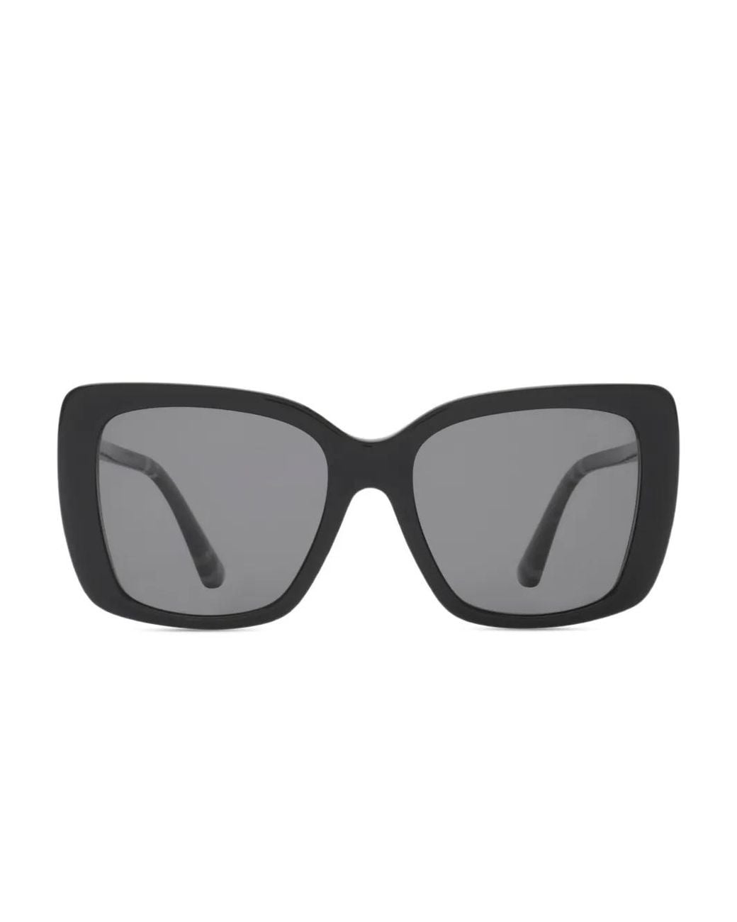 Burberry Gray Tubular Check Square Polarised Sunglasses