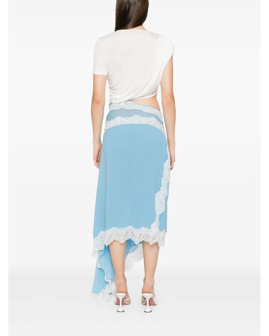 Christopher Esber Lace-Detailing Midi Dress in Blue | Lyst