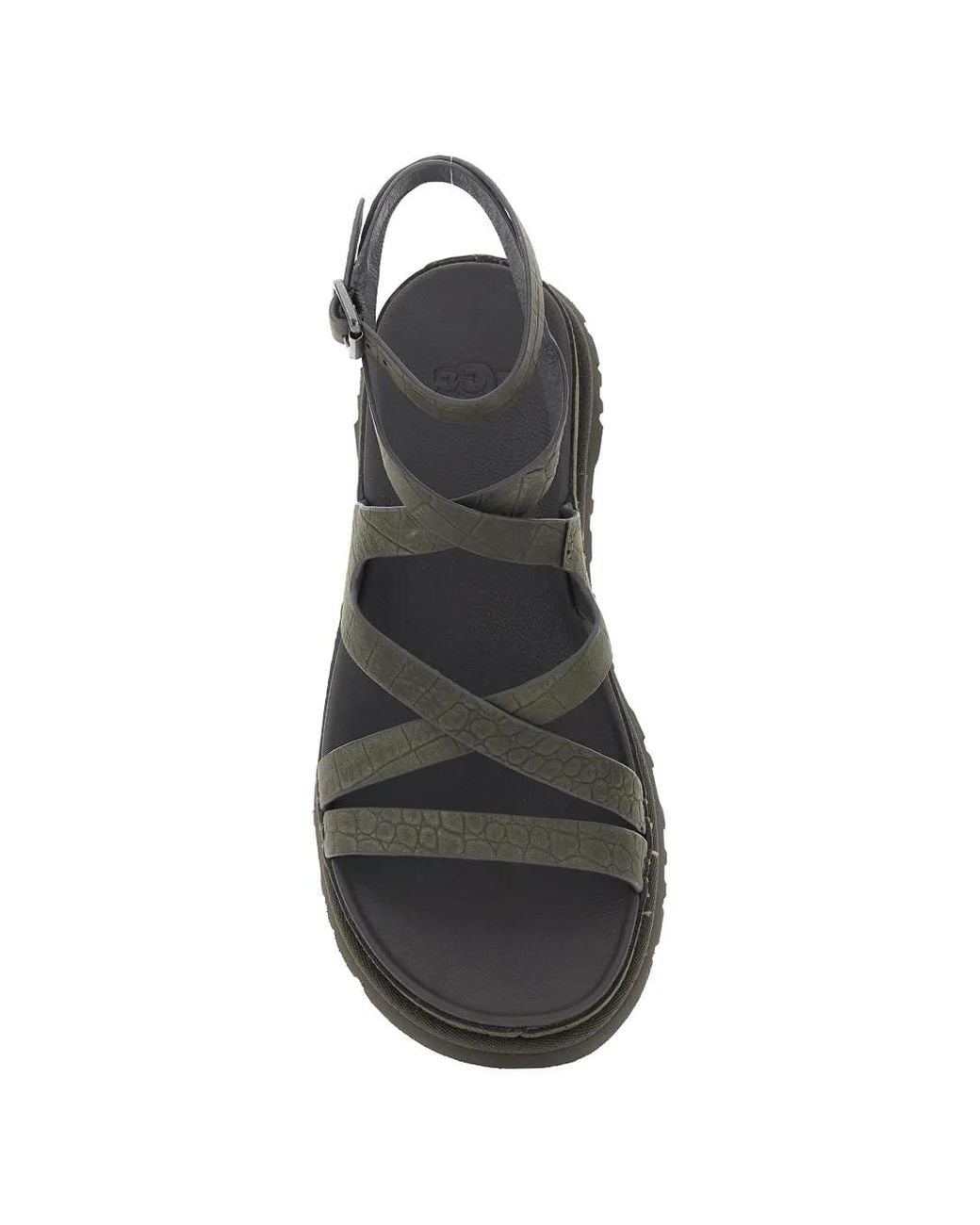 Ugg Black Goldengaze Croc-Effect Multi-Strap Sandals
