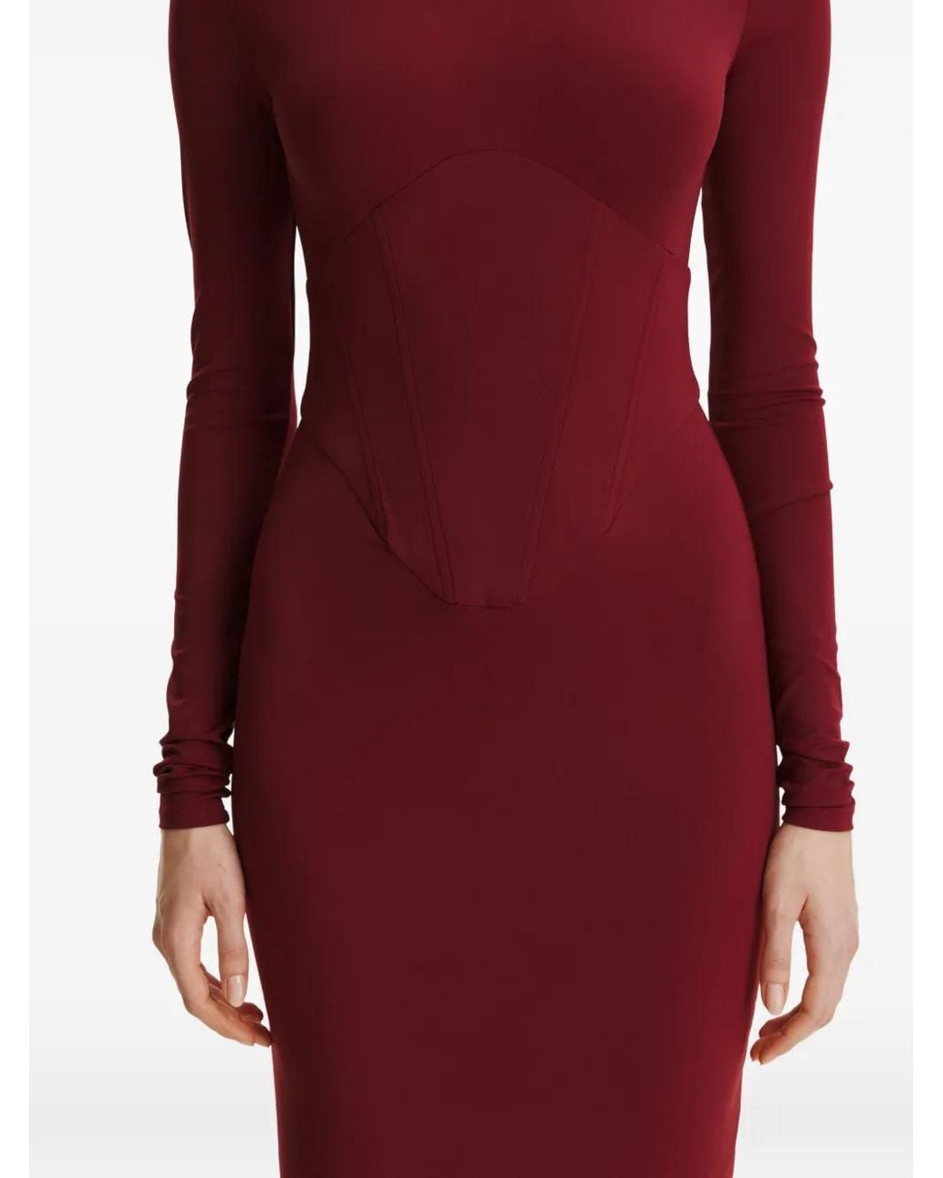 2310 STUDIO LongSleeves Corset Maxi Dress in Red Lyst UK — free download
