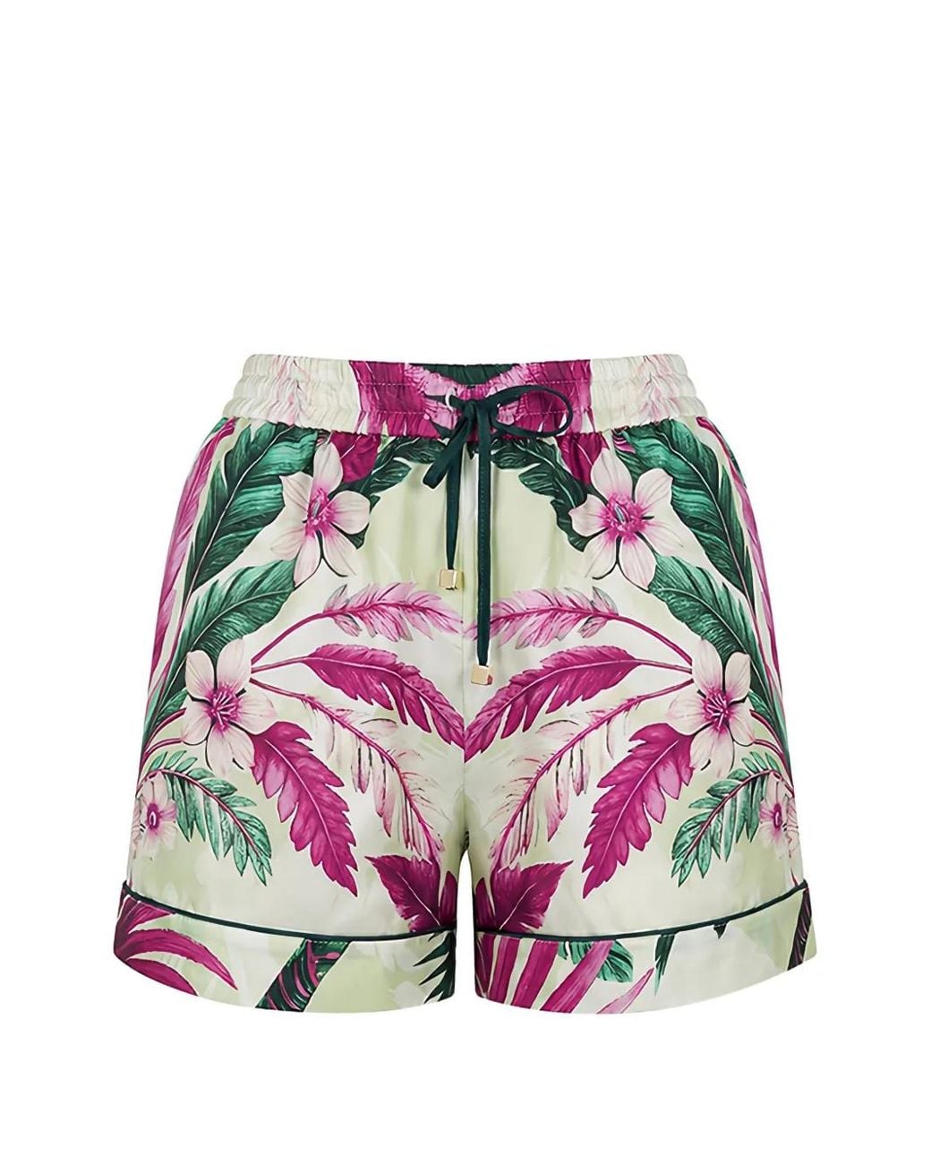 F.R.S For Restless Sleepers White Lissipa Floral-Print Drawstring Shorts