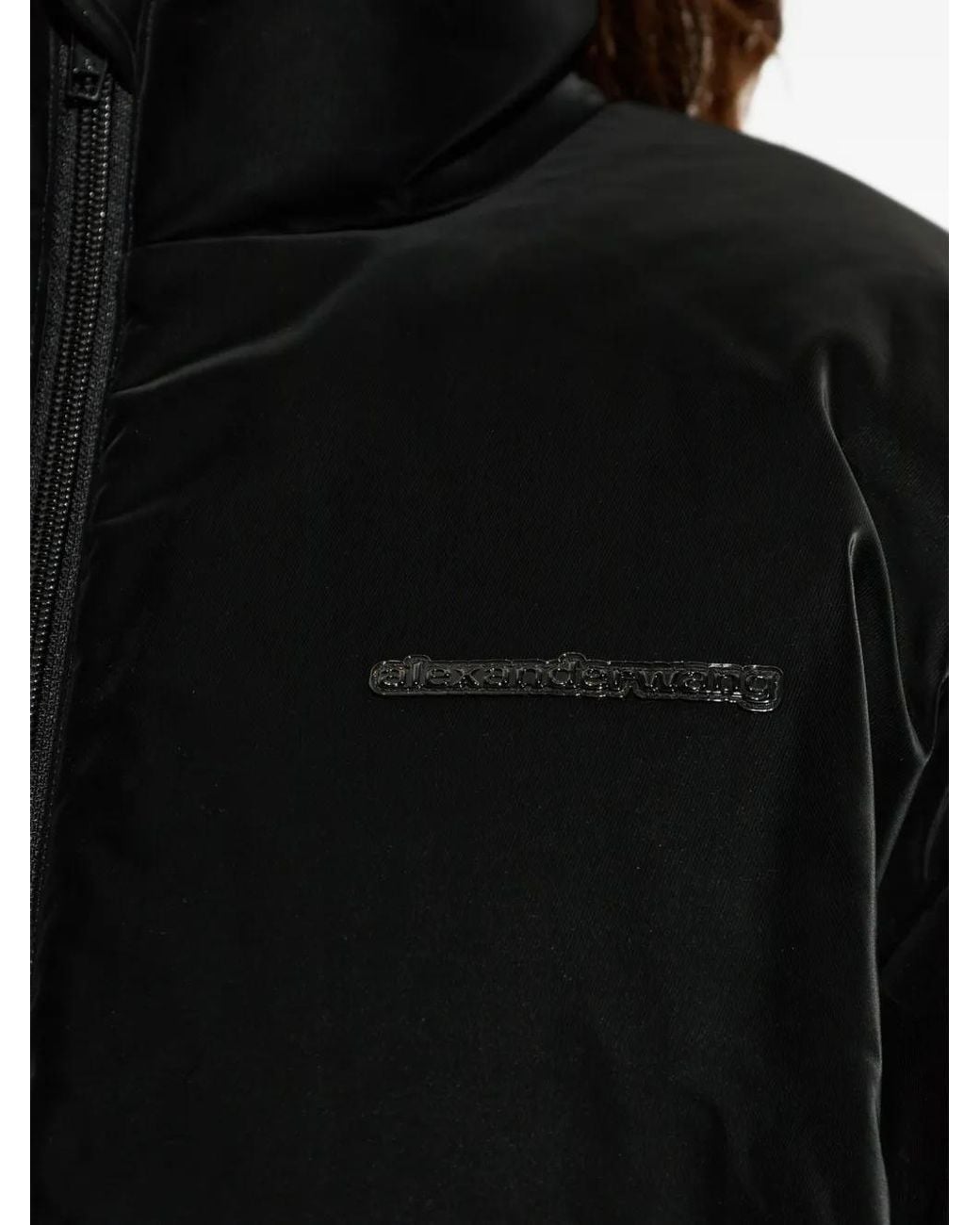 Alexander Wang Black Puffer Jacket With A Stand-Up Collar