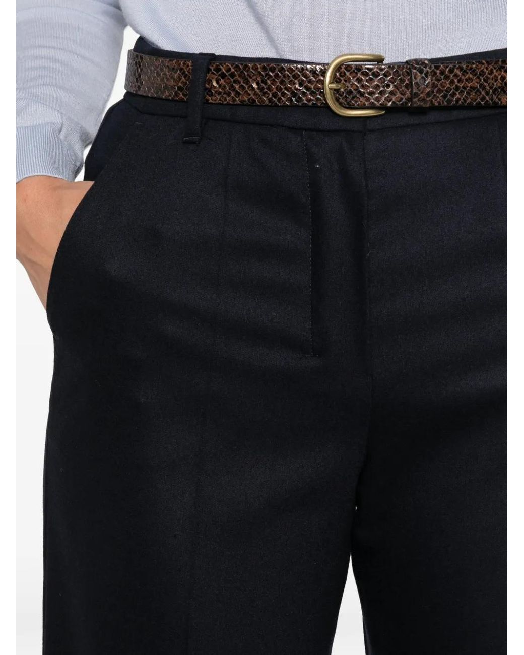 Max Mara Black Pressed-Crease Trousers
