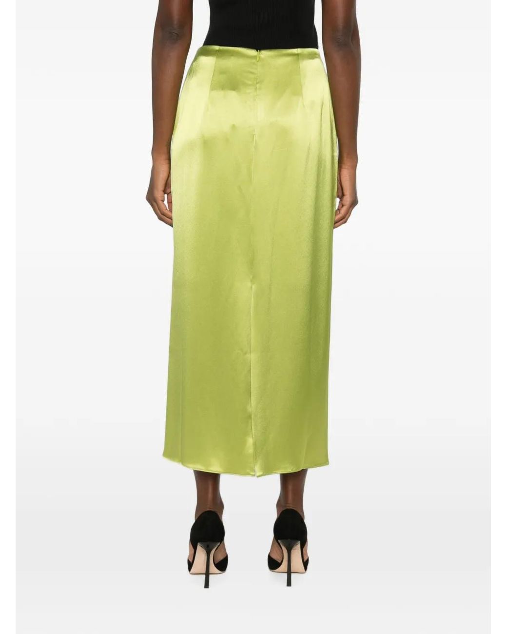 Sophie et Voila Yellow Satin-Finish Maxi Skirt