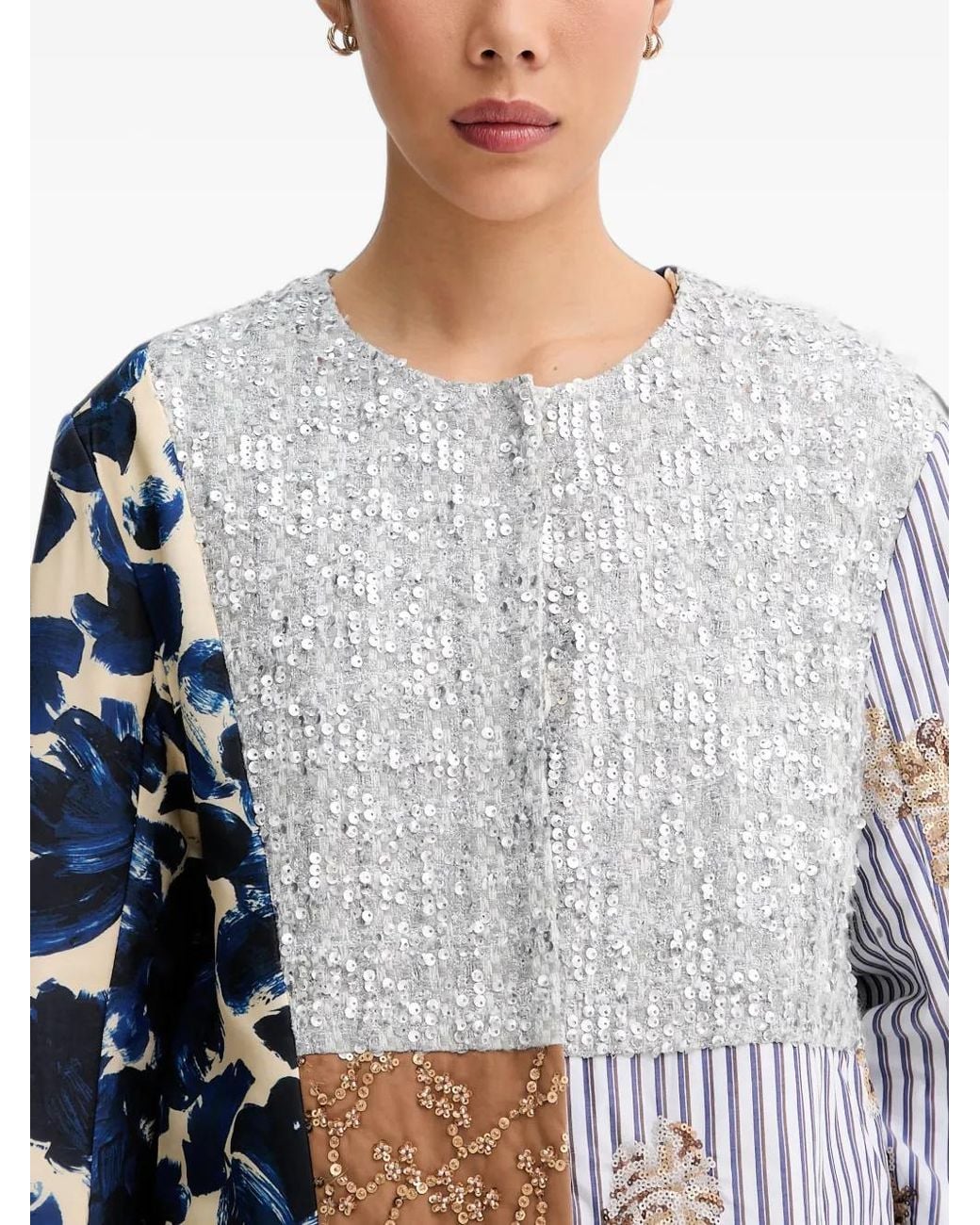 Giacca Naime Patchwork Con Paillettes di Munthe in Gray