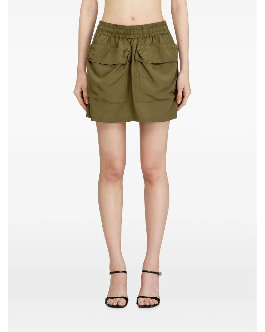 DIESEL Green O-Cean-S2 Pocket Elasticated Mini Skirt