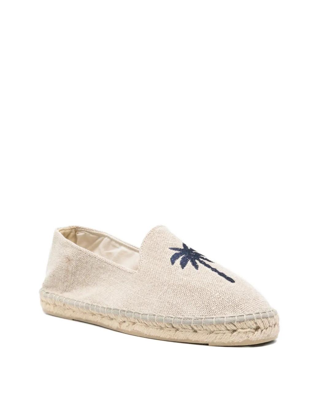Manebí White Palm-Detail Flat Espadrilles for men