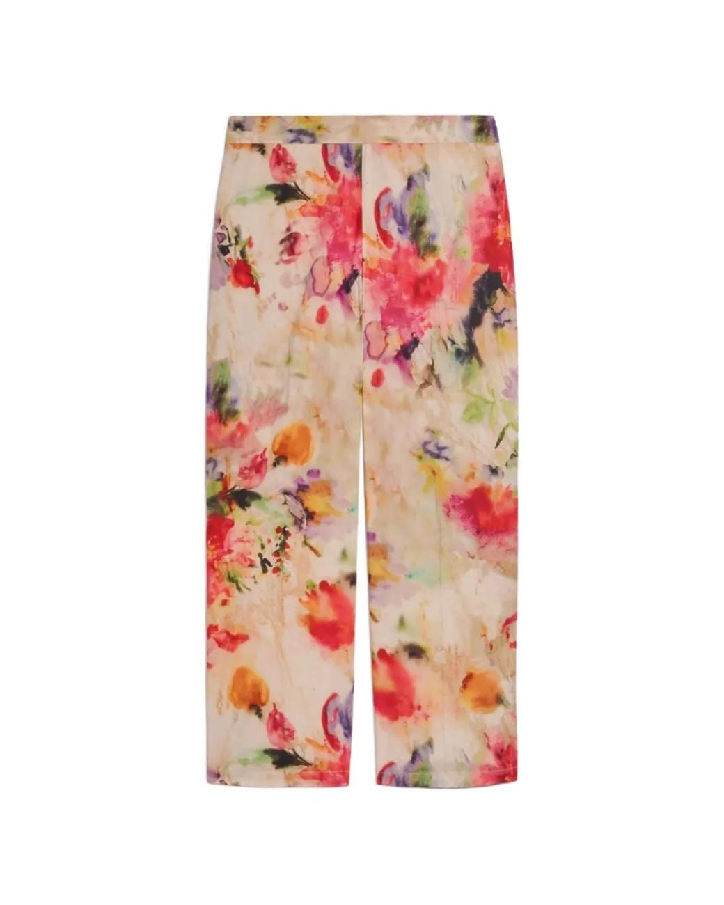 Momoní White Pantalon Vejo À Fleurs