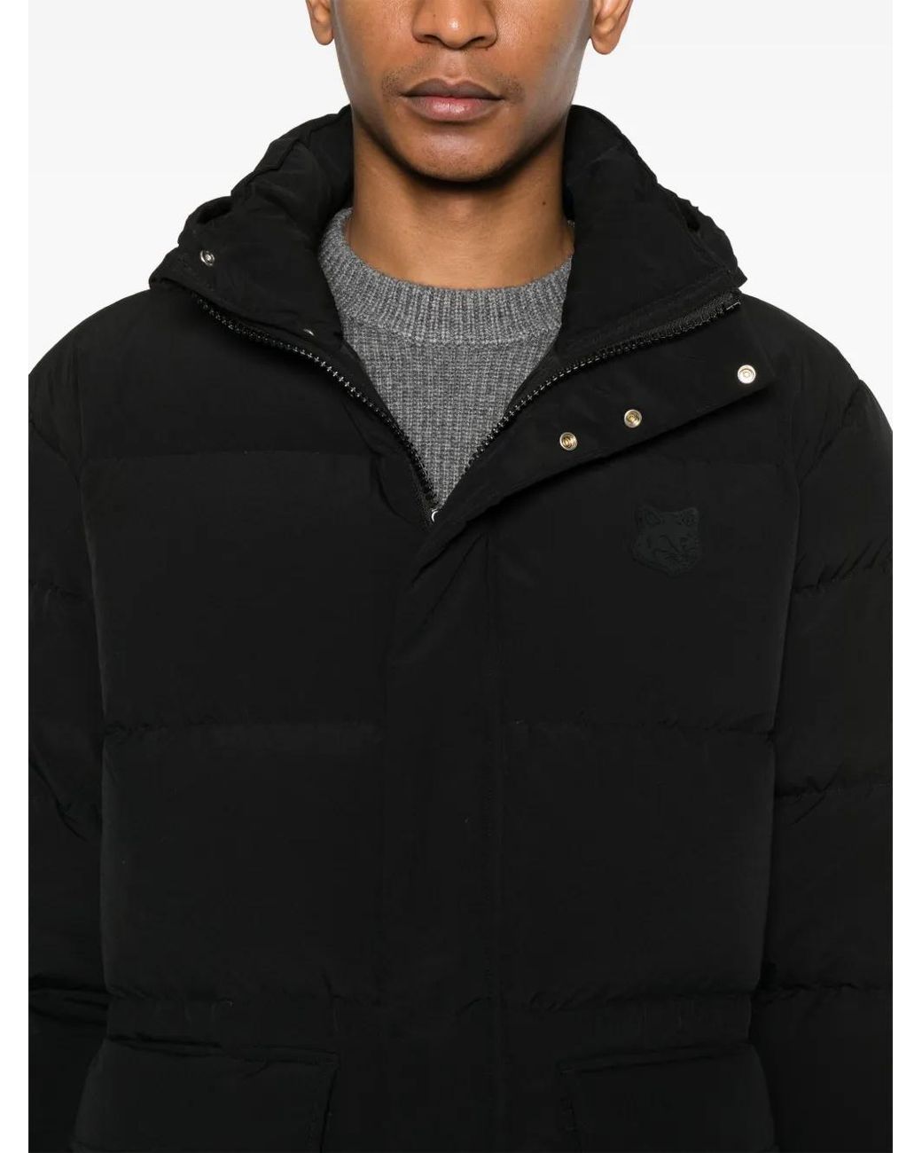 Maison Kitsuné Black Puffer Jacket for men