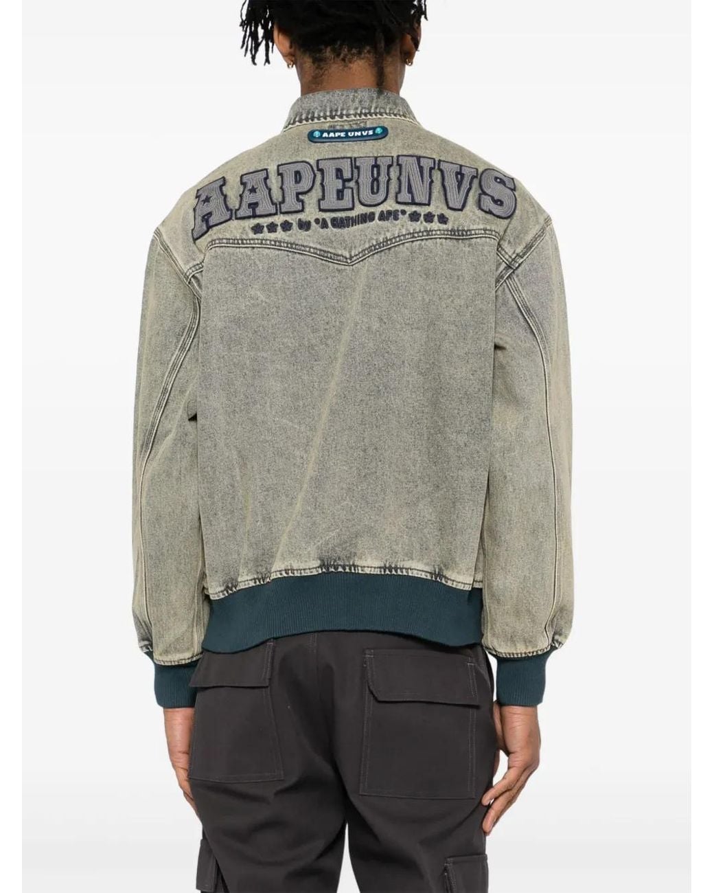 Aape By A Bathing Ape Gray Aapeunvs Zip-Up Jacket for men