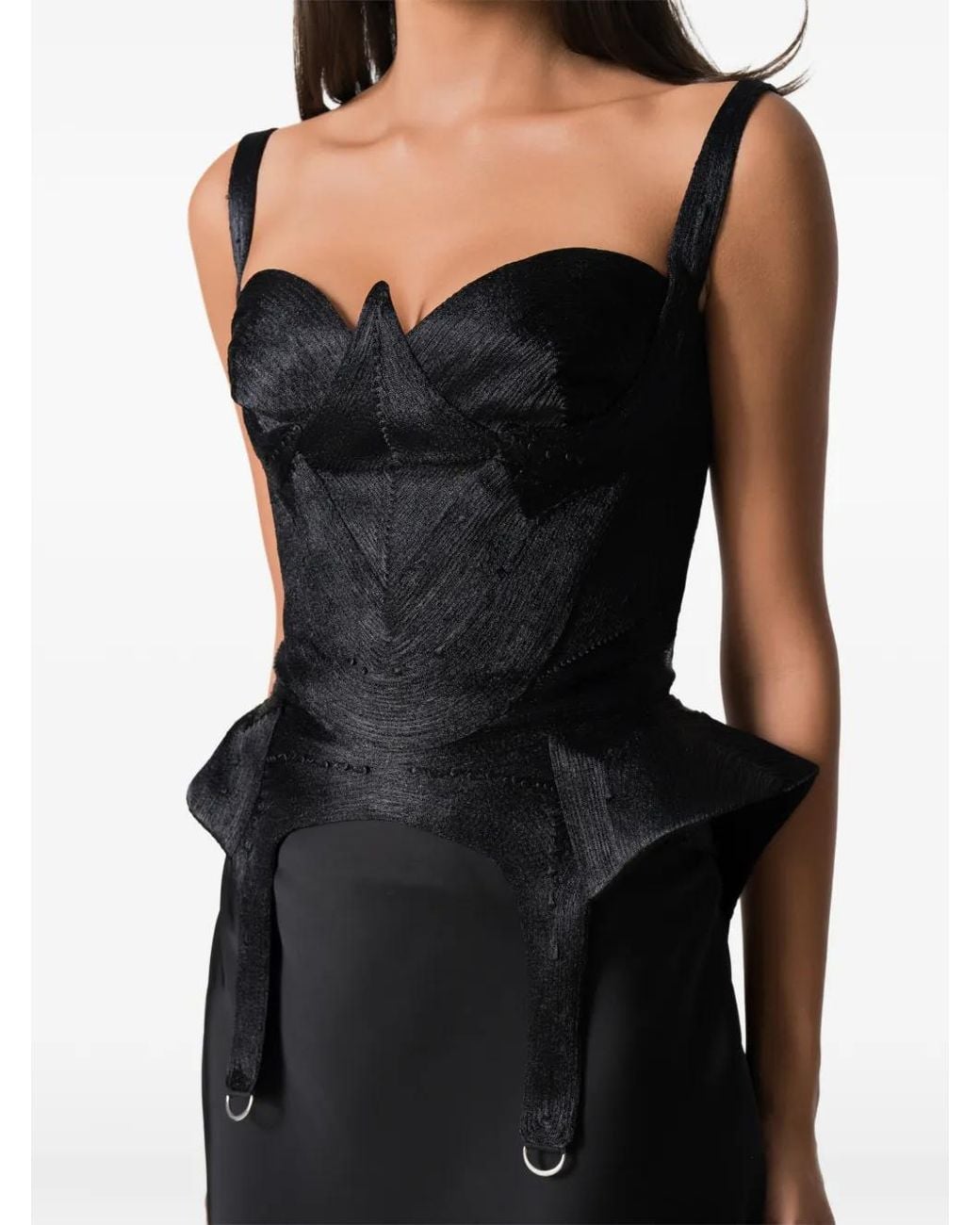 NORINA ST Black Kaly Lace-Up Corset Top