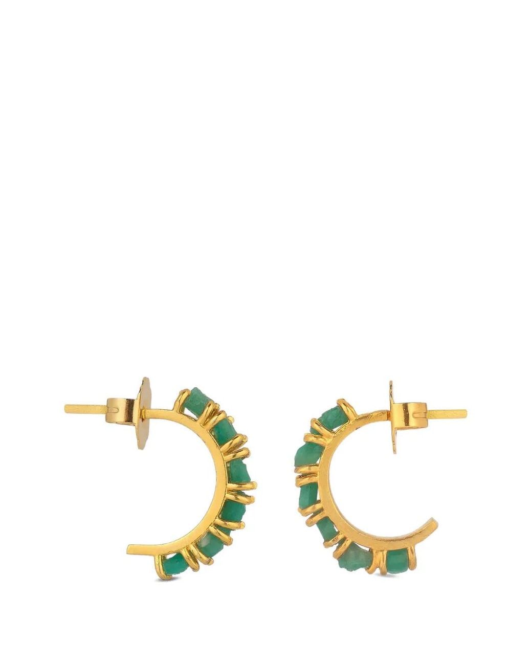 FENOMENA White Tennis Hoops Emerald-Embellished Earrings