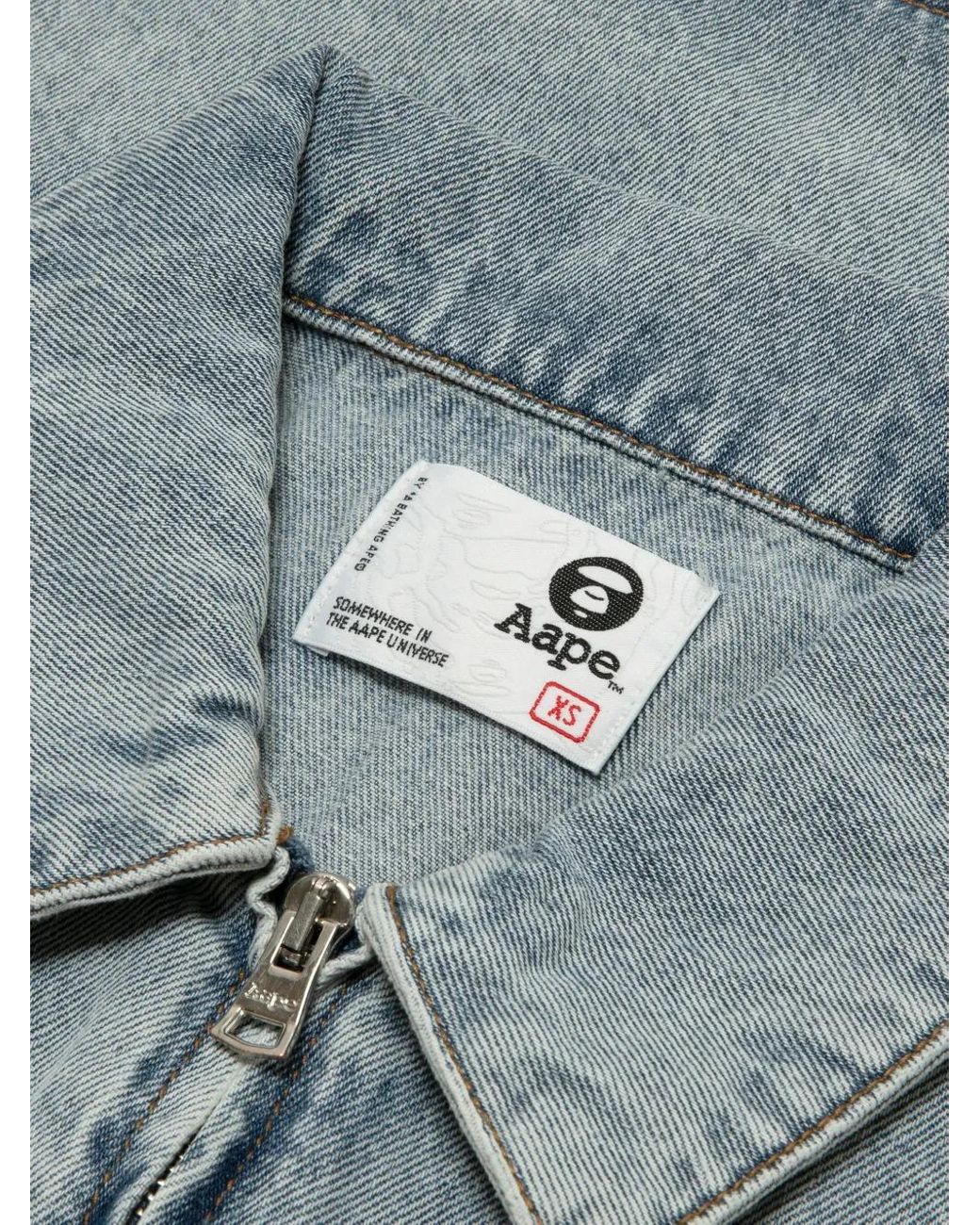 A Bathing Ape Gray Cropped-Hemd Mit Reißverschluss