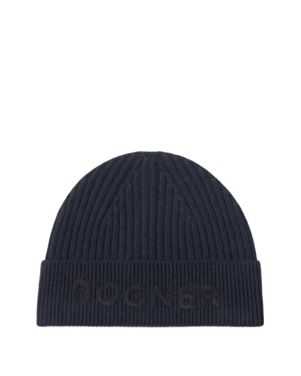 Bogner Blue Rio Ribbed Cashmere Beanie Hat for men