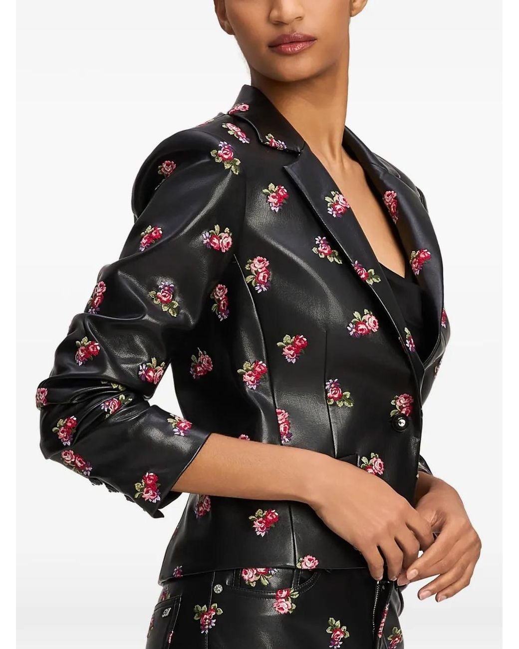 Cinq À Sept Black Blazer Tossed Roses Le Petit Khloe