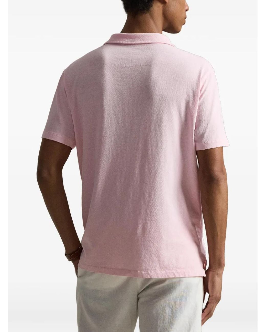 Polo Ralph Lauren Pink Logo-Embroidered T-Shirt for men