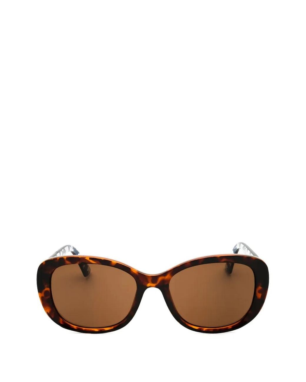 Draper James Brown Tortoiseshell-Effect Oval-Frame Sunglasses