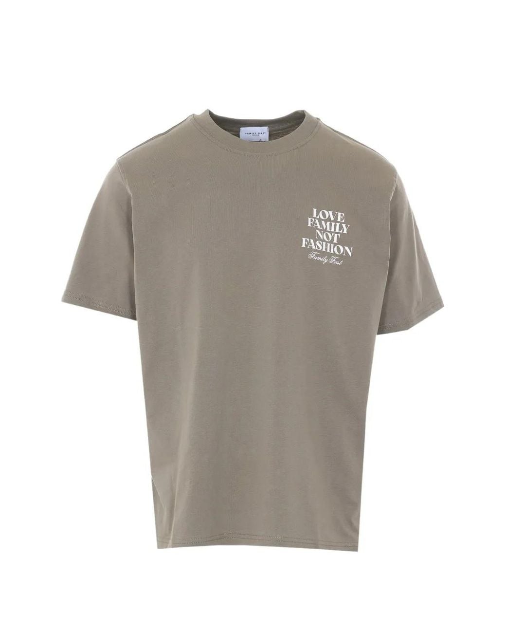 FAMILY FIRST Gray Crew-Neck Logo T-Shirt for men