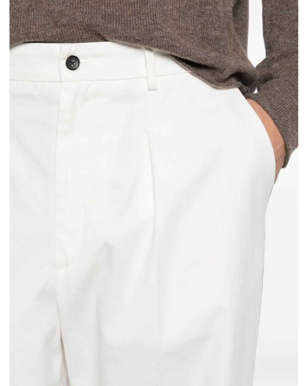 Pantalones Saico Con Pinzas Second/Layer de hombre de color White