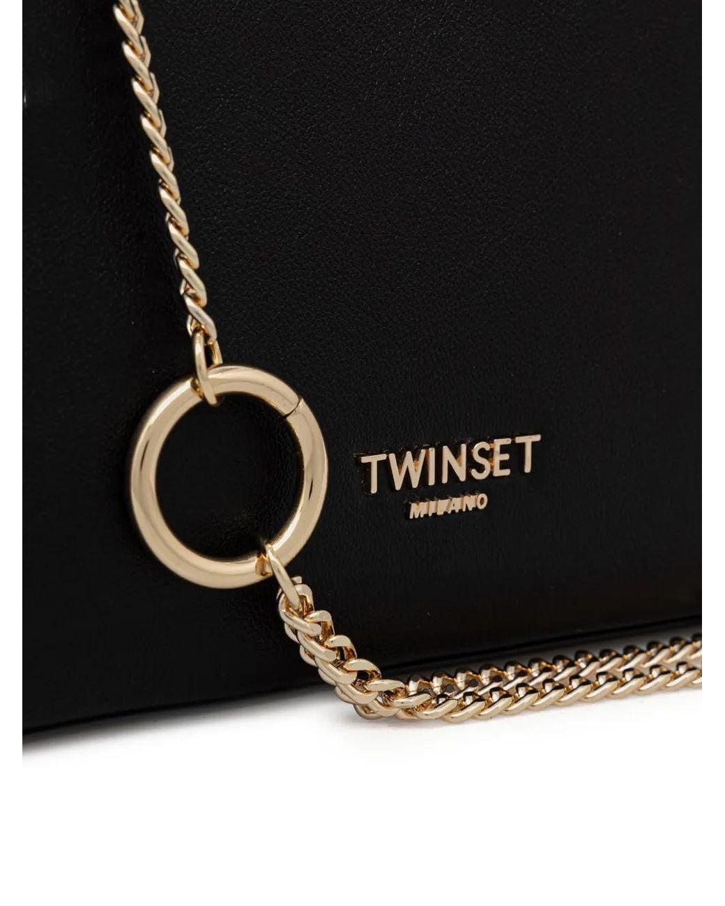 Twinset Black Chain-Link Shoulder Bag