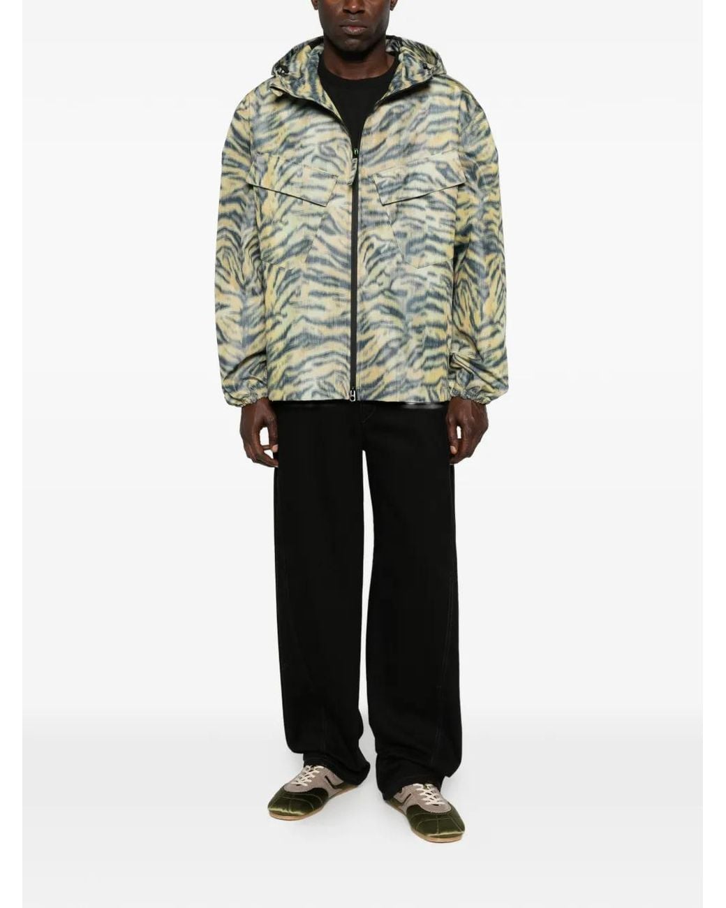 KENZO Green Abstract-Pattern Jacket for men