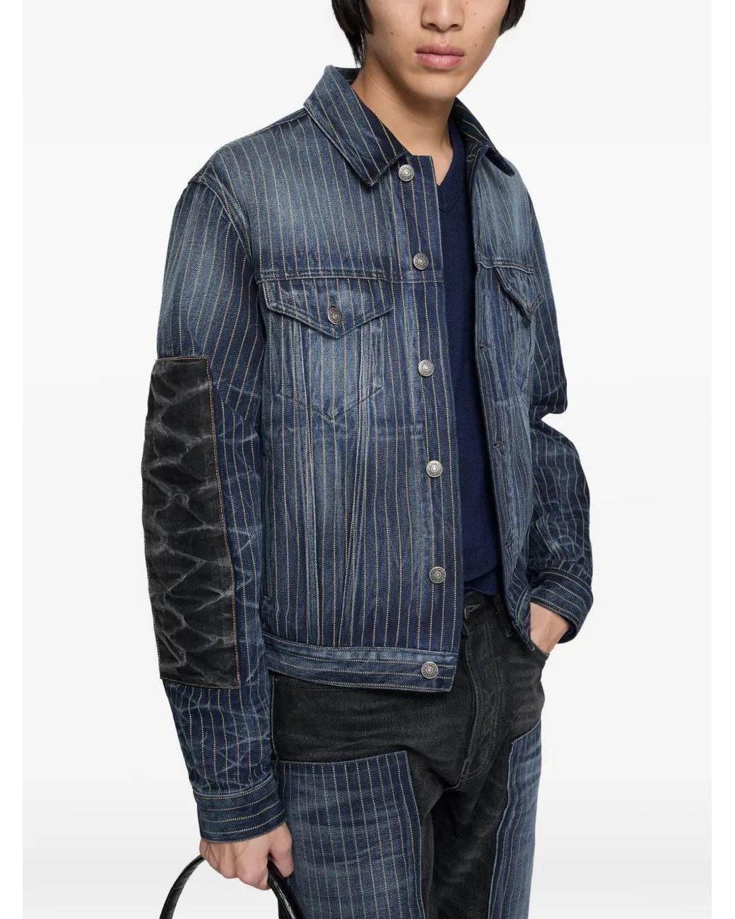Veste En Jean À Design Patchwork Acne en coloris Blue
